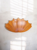 SOLD-Grande-elemento-decorativo-da-parete-145-x-75-cm-in-legno-a-forma-di-fiore-di-Loto-1980s