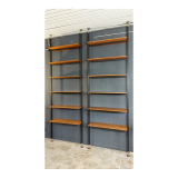 SOLD-Due-librerie-cielo-terra-in-legno-metallo-e-ottone-Ebanisteria-Fratelli-Merati-anni-50