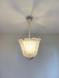 SOLD-Lampadario-in-vetro-trasparente-e-foglia-doro-Barovier-e-Toso-Italia-anni-40