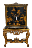 SOLD-Mobile-bar-orientale-in-legno-laccato-e-dorato-anni-50-SOLD-