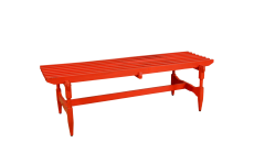 SOLD-Panca-a-listelli-in-legno-massello-smaltato-rosso-anni-60