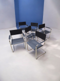SOLD-Sedie-cantilever-in-acciaio-ed-ecopelle-Italia-anni-80