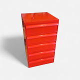 Cassettiera-nr.-4601-rossa-di-Simon-Fussell-per-Kartell-anni-70