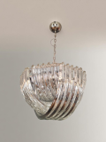 Grande-lampadario-Triedri-in-vetro-di-Murano-Italia-anni-80-set-di-2