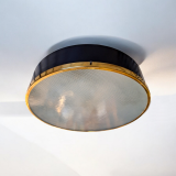 Grande-lampada-a-plafone-in-metallo-ottone-e-vetro-Italia-anni-50